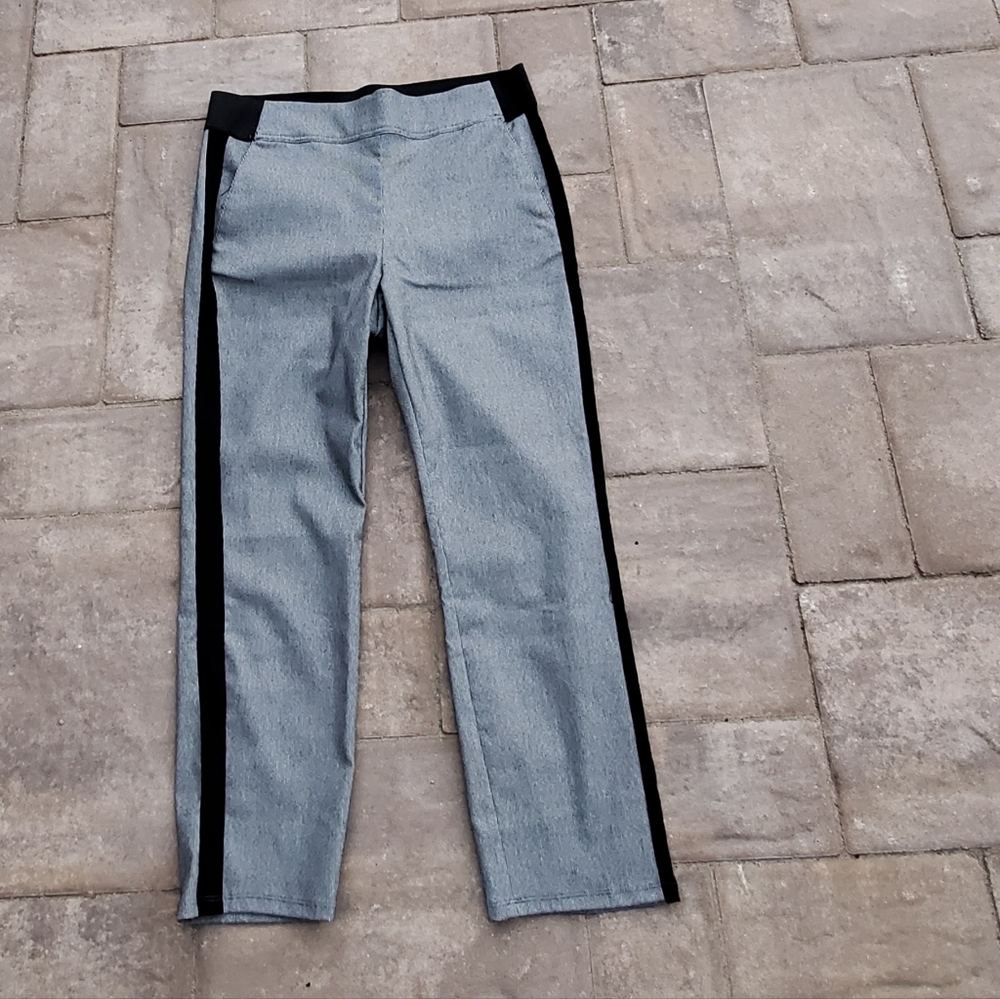 Simply Vera Vera Wang Tuxedo Stripe Micro Check Pants Size PM Business Casual
